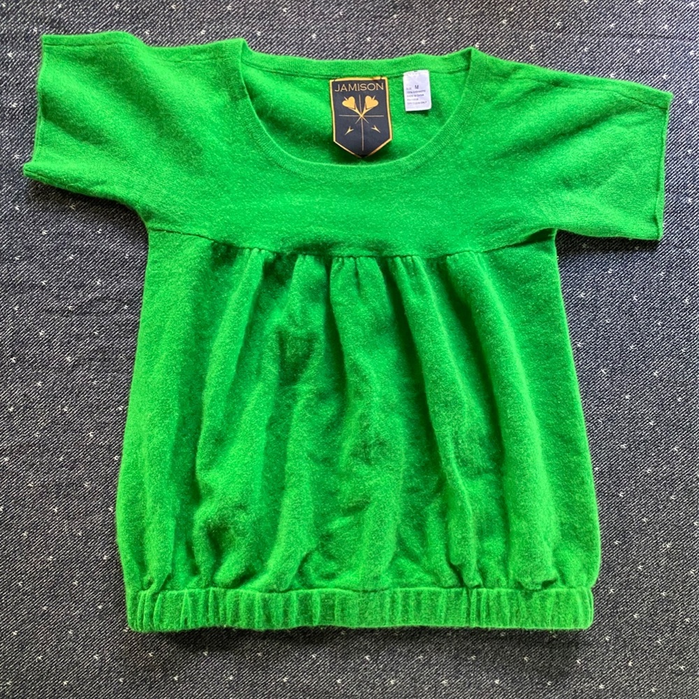 Jamison Green 100% Cashmere Banded Hem Sweater, Size M